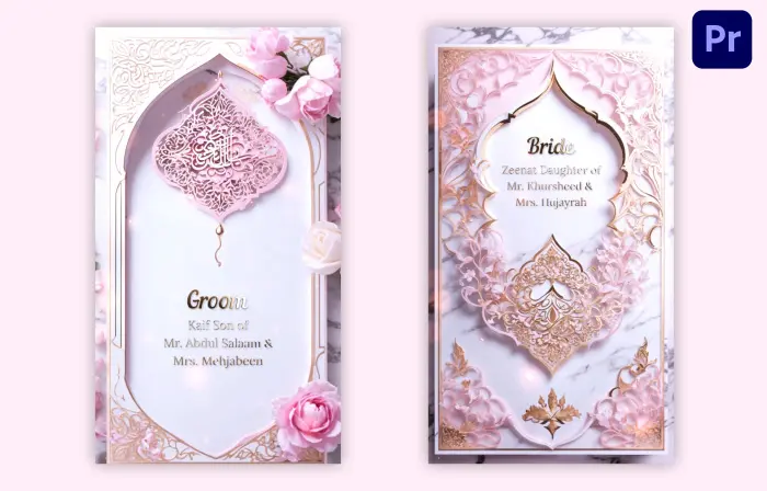 Modern 3D Muslim Wedding Invitation Instagram Story